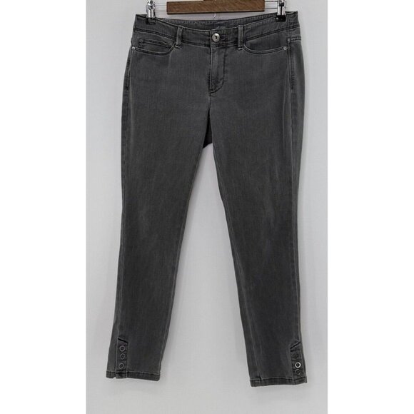J.Jill Denim Authentic Fit‎ Slim Ankle Gray Jeans Size 4P  Cotton Blend Normcore - Picture 1 of 10